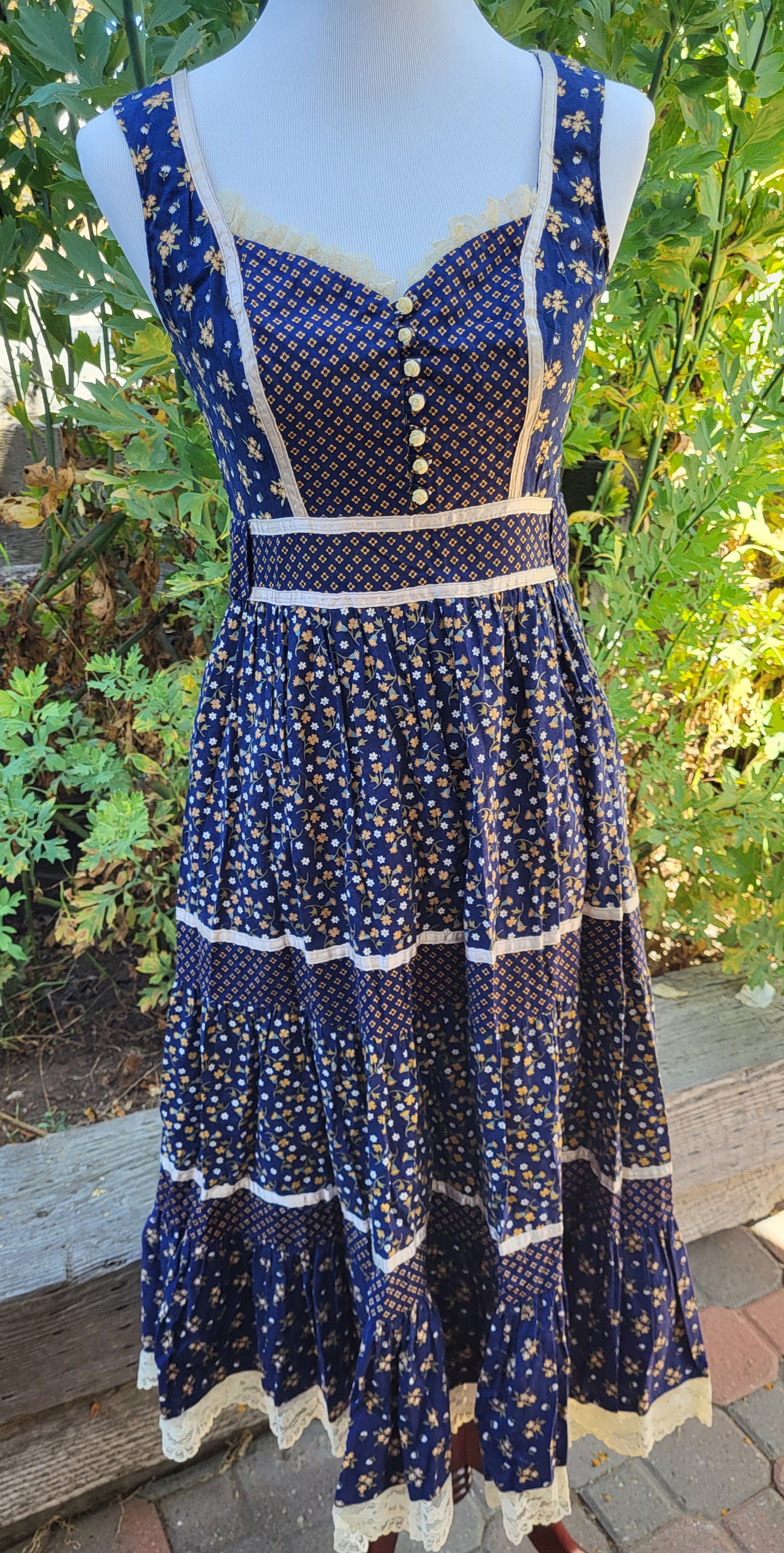 70s Gunne Sax Cottagecore Prarie Midi dress