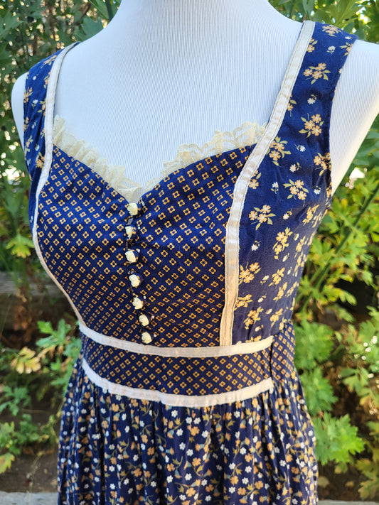 70s Gunne Sax Cottagecore Prarie Midi dress
