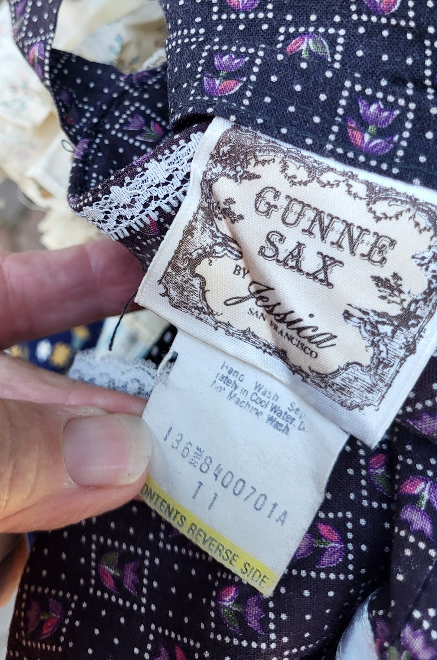 Vintage 70s Corset Calico Print Cottagecore Dress